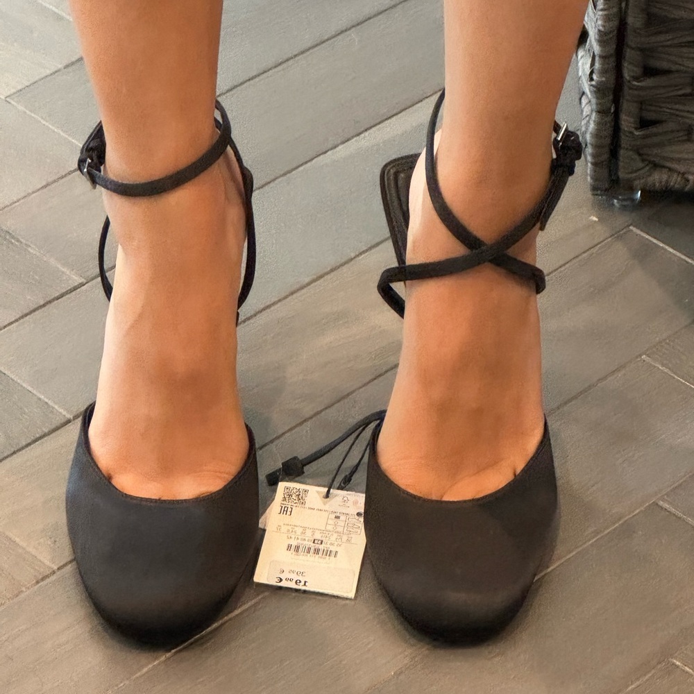 Elegant Black Ankle Strap Heels